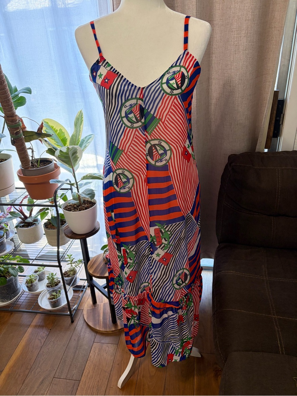 Ralph Lauren White Dress with Red & Blue Trim